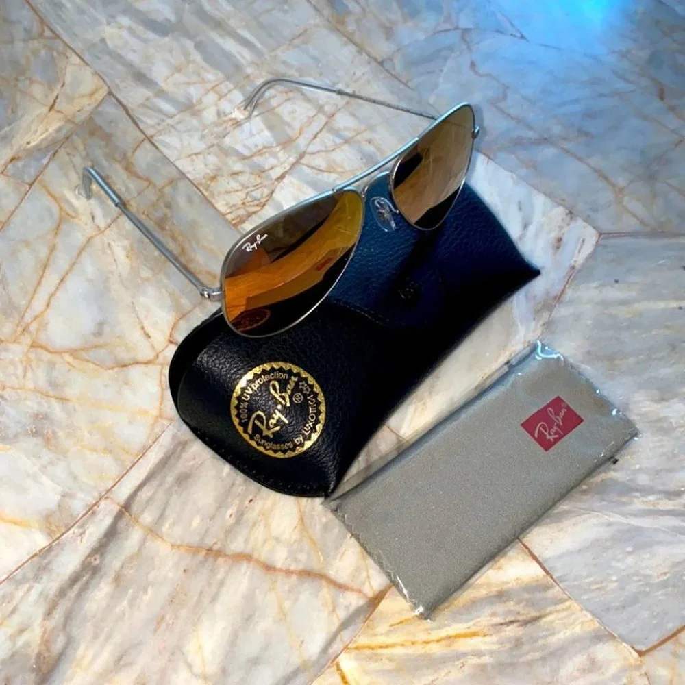 Ray-Ban Aviator‎ 3025 Gold Silver Large 58 Sunglasses